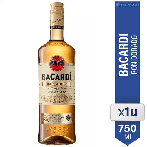 Ron Bacardi Carta Oro Dorada 750ml Botella Bebidas 01almacen