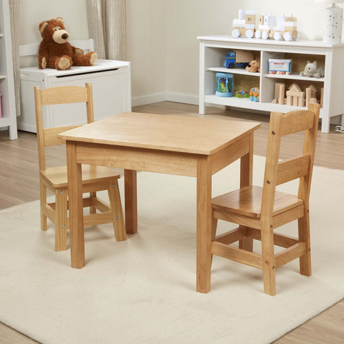 Melissa & Doug Mesa Y Sillas En Madera Sólida, Muebles Para