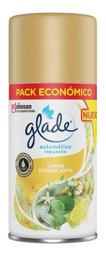 Imagen 2 de 3 de Repuesto Chico Aromatizador Glade Automático Limón Refrescan