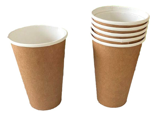 Vasos Descartables Polipapel Kraft 8oz 240cc Sin Tapa X1000 Color Marrón