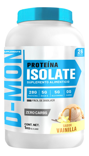 Proteína Whey Hs Hidrolizada Isolate D-mon 1kg Sabores Vainilla