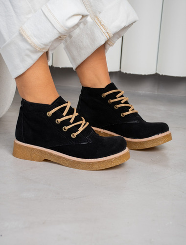 Borcego Mujer Bota Plataforma Negros Comodos Goblin Chavito