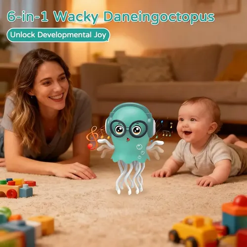 Pulpo Bailarín Eléctrico Con Sensor Infrarrojo – Juguete Interactivo De ABS Con Luces Y Sonido Para Bebés Y Niños