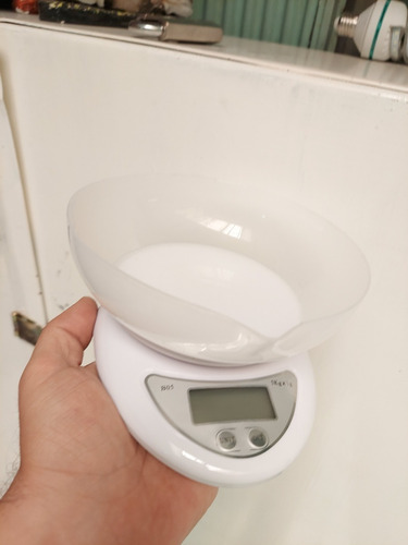 Pesa Digital Mini Gramera Recipiente Bowl Cocina 5 Kilos 1gr Blanca 5 Kg