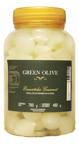 Cebollitas En Vinagre Green Olive X 480 Gr. Esc. Pet