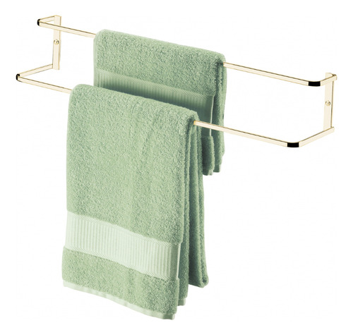 Porta Toalha Banheiro Dourado Suporte Para Toalha Duplo 60 C