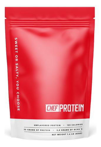 Proteina Whey 1,4lbs (635gr) Unflavored - Chef Protein Sabor Natural