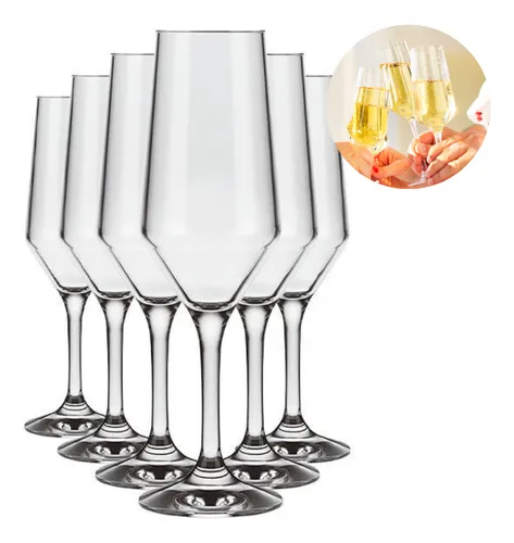 comprar Kit Cu002F6 Unid Taça Champanhe 186ml Vidro Linha Buffet Nadir