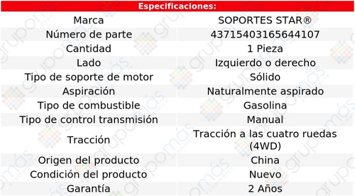 Soporte Motor Izq/der S Star Pathfinder L4 2.4l 87 A 88