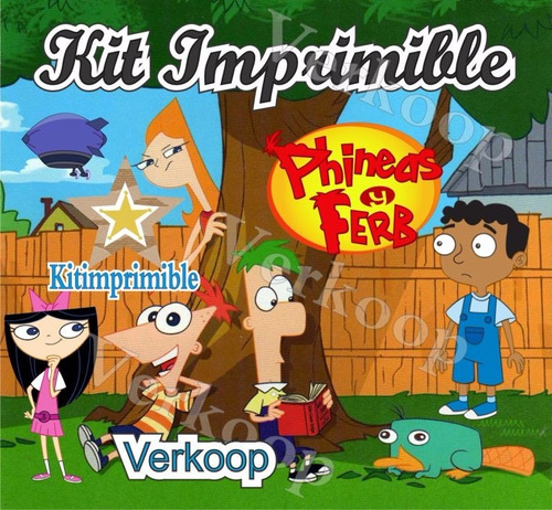 Kit Imprimible Phineas And Ferb + Candy Bar Souvenirs