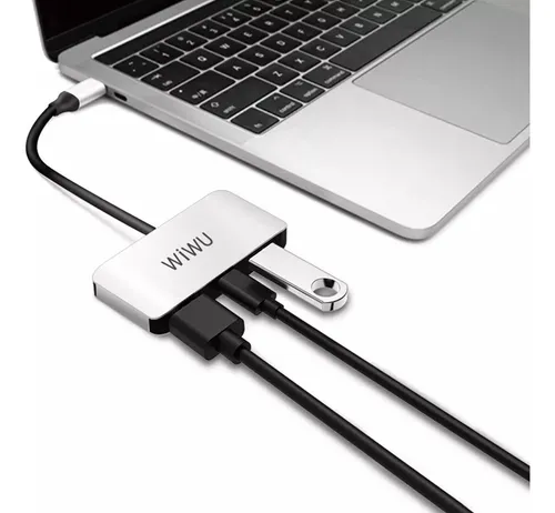 Wiwu Alpha C2h Hub 3 En 1 Usb-c Usb 3.0 Hdmi Gray _ap