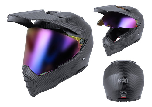 Casco Moto Kov Kx1 Carbon City Cross Certificado