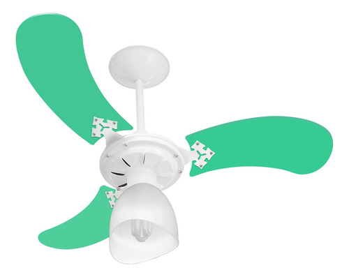 Ventilador Teto New Baby Colors Branco/verde 110v+controle