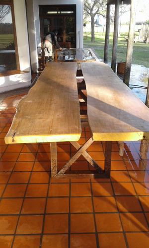 Mesa De Hierro Y Madera 1.20 M Por 4.00 Metros