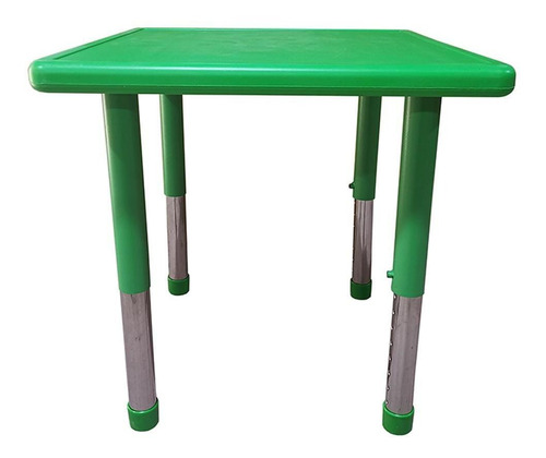 Mesa Infantil Plástico Com Pés Reguláveis 60x60x56 Cm Verde