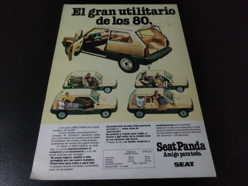 (pa604) Publicidad Clipping Seat Panda * 1980