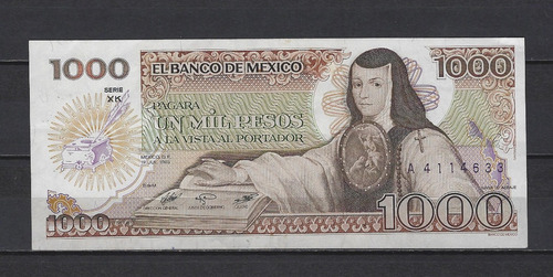 B222 México Billete 1000 Pesos Año 1985 P-85 Unc