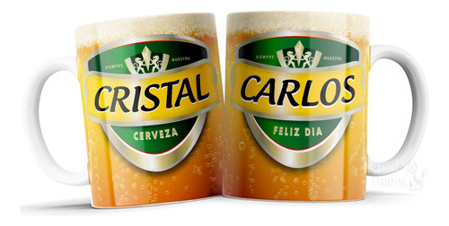 Taza Personalizada De Cerveza Cristal Con Tu Nombre I/regalo