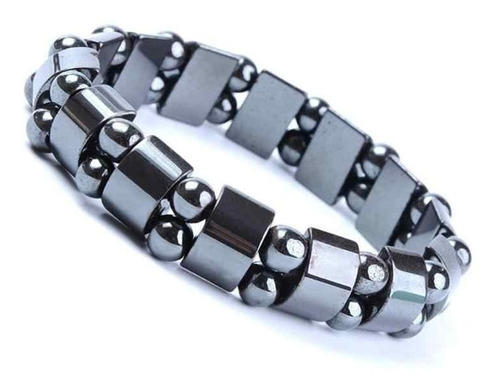 Pulsera Magnética De Hematites Elasticada Para Hombre/mujer 