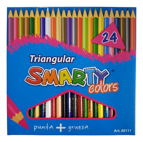 Lapices De Colores Caja C/24 Pz Triangular Smarty Color