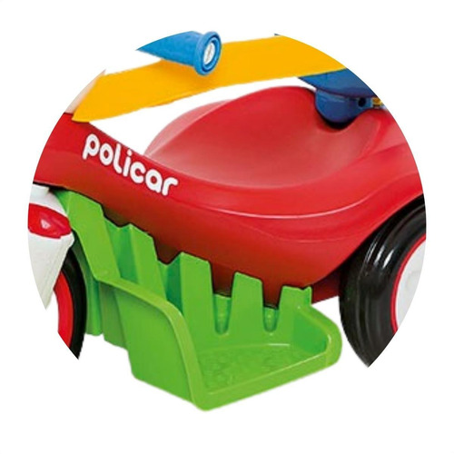 Triciclo Infantil Policiclo Passeio Vermelho 3 Em 1 Vermelho