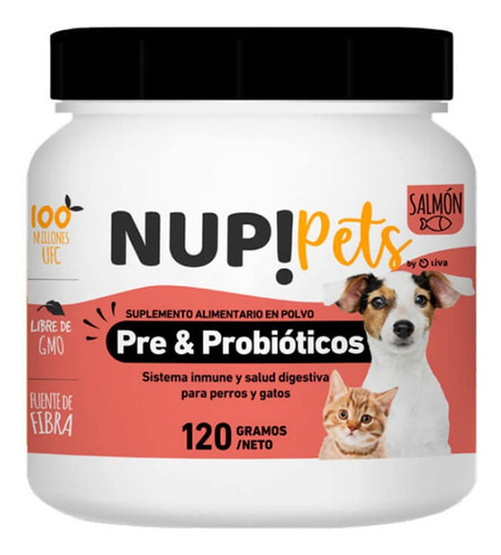 Nup! Pets Suplemento En Polvo Pre Y Probióticos Perro Y Gato SALMON