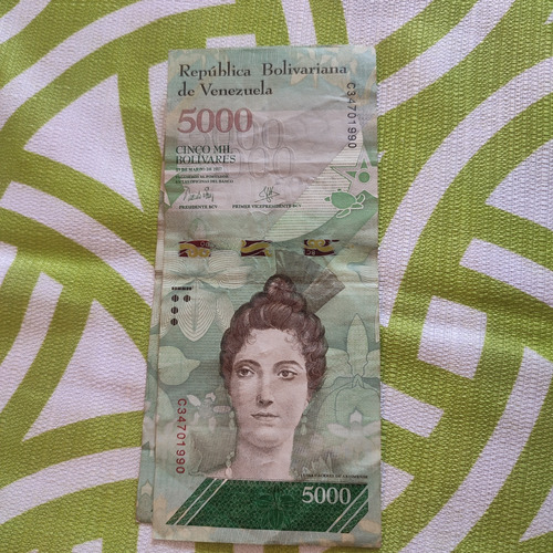 Billete 5.000 Bolívares Serie 23 De Marzo De 2017