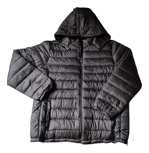 Campera Unisex Inflada Puffer Inflable Negra Súper Abrigada