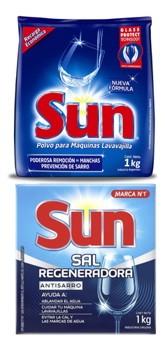 Detergente Para Lavavajillas Sun + Sal Regeneradora Sun