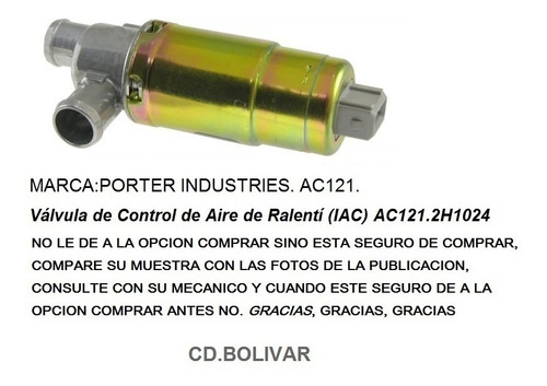 Valvula Minimo Sensor Iac Hyundai Accent 95-99 Elantra A121