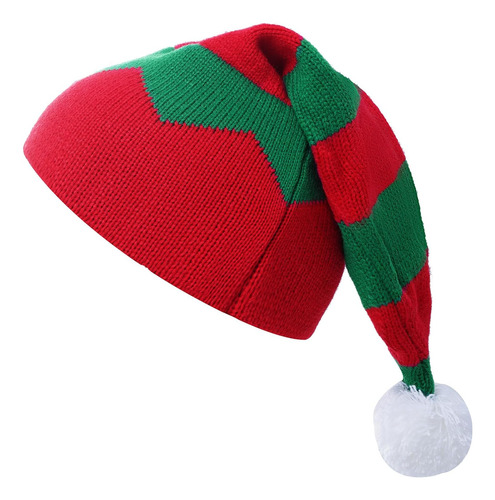 Gorro De Invierno De Papá Noel, Gorro De Navidad Raya-rojo Adulto