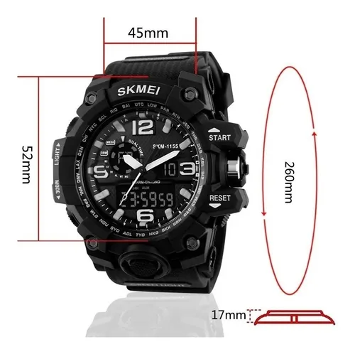 Reloj Skmei 1155 Azul Y Negro Crono Alarma Luz 30m Deportivo