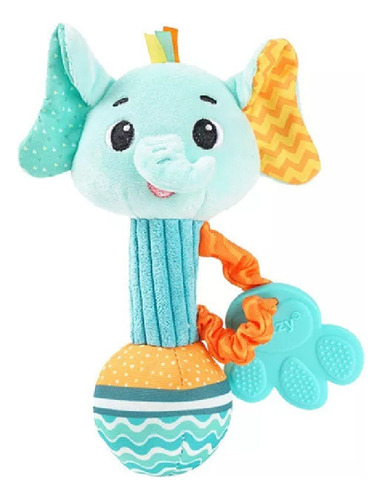 Sozzy Teethers Brinquedo Chocalho Tecido Mordedor Para Bebe Azul-celeste Elefante