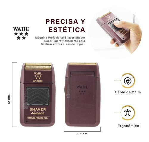 Combo Wahl Profes. Máquina Cortar Cabello + Trimmer + Shaver Negro/vino