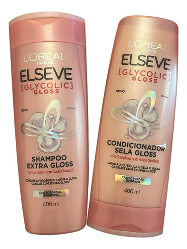 Kit Elseve Glycolic Gloss Shampoo + Condicionador 400ml