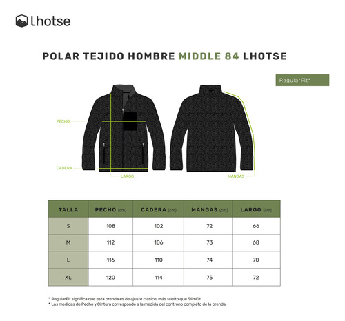 Polar Hombre Tejido Full Zip Middle 84 Lhotse