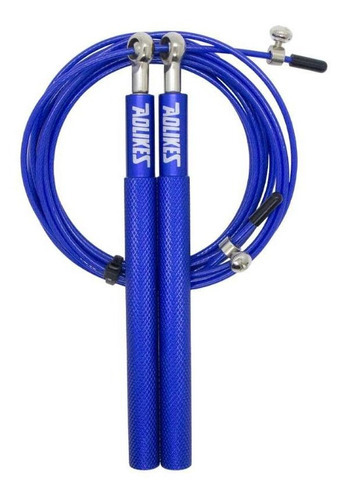 Cuerda Speed Rope Cross Jump Rope de aluminio con rodamiento, color azul