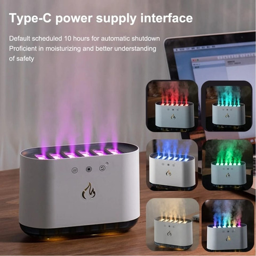 Humidificador Fuego Llama Difusor Ultrasónico 900ml Blanco