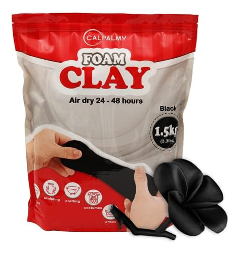 3.3 Lbs Moldable Cosplay Foam Clay (black) - Air-dry Hi...