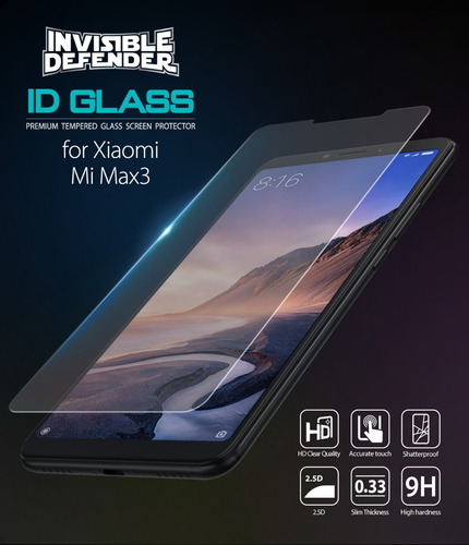 Imagen 3 de 9 de Vidrio Templado Xiaomi Mi Max 3 Ringke Pack X 2 Unidades