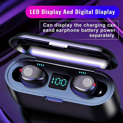 Imagem 5 de 7 de Fones De Ouvido F9-8 Tws Bt Sem Fio Bt 5.0 Hifi Estéreo
