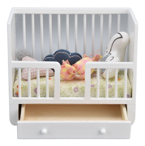 Cuna Para Muñecas Dollhouse, Tamaño 1:12, Miniatura En Minia