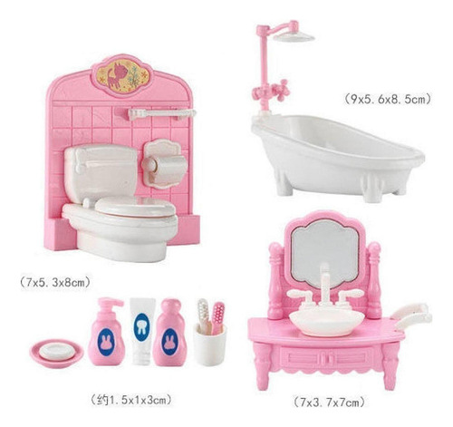 Conjunto De Móveis Para Casa De Bonecas Com 22 Peças De