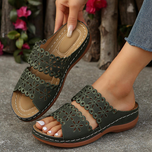 Yt Slipper Verano Casual Talla Grande Color Liso Para Mujer