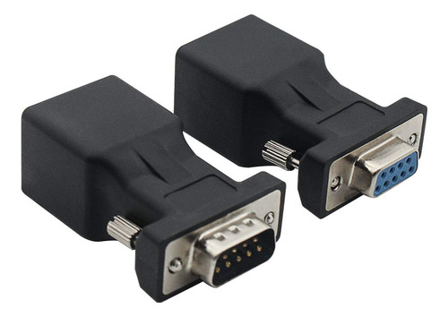 Adaptador Convertidor Extensor Vga Cat5/cat6/rj45, Db9 9 Pin