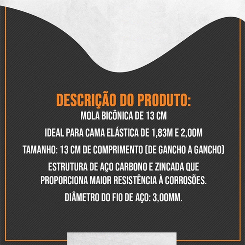 Molas Para Cama Elástica Kit C/ 90 Peças 13 Cm