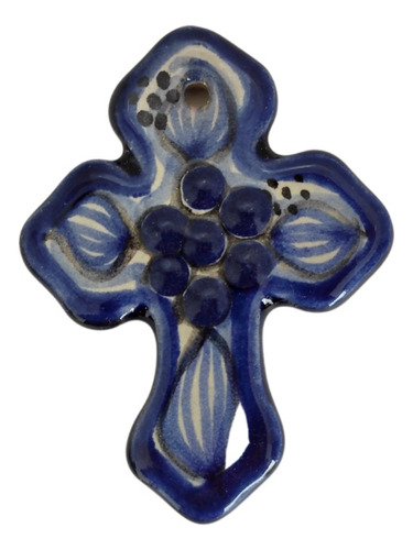 Cruz De 5cm De Talavera. Recuerdos/decoración 1pz           