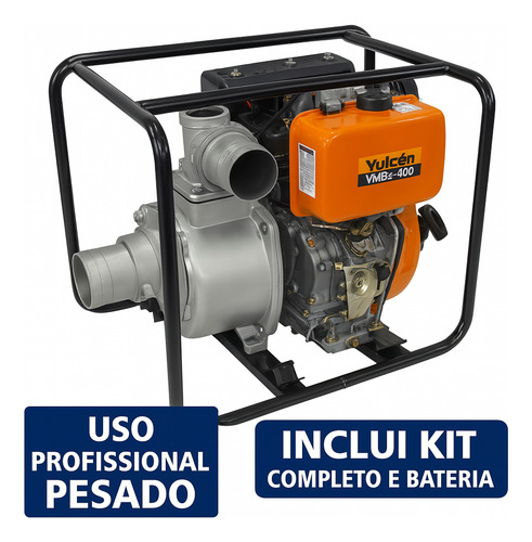 Motobomba Diesel 4 Autoescorvante 9hp Vulcan Vmbe40d