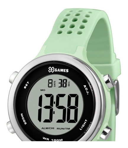 Relógio Feminino Digital Verde X-games Pulseira De Silicone