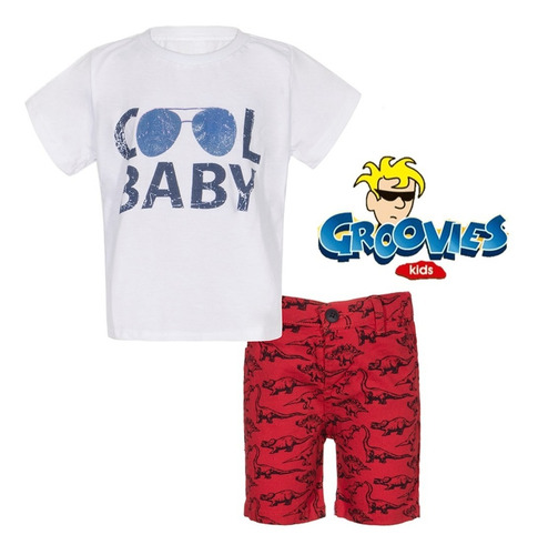 Conjunto Niño Playera Y Short Dinosaurios Los Groovies G003